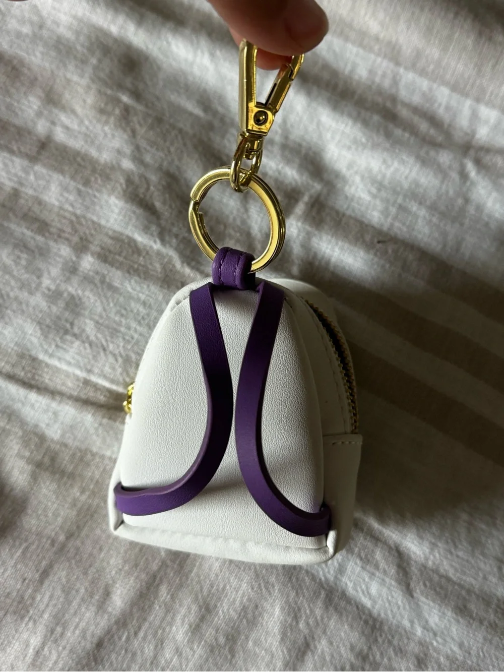 Loungefly White Purple Green Pixar Buzz Lightyear Mini Backpack Keychain